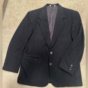Vintage Logan Drive Mens Black Wool Cashmere Blend Sport Coat Size 42 R 2 button